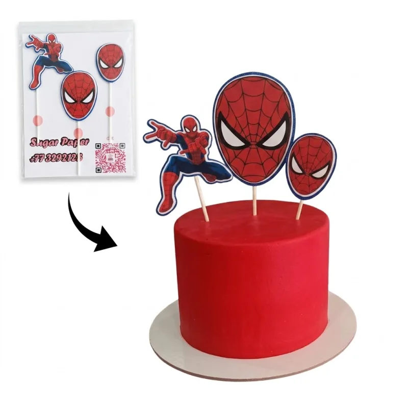 Cake Topper Spider-Man 3D – Trio Décoration Gâteau Enfant