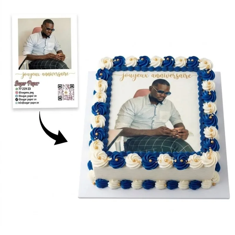 Photo Impression Comestible Personnalisée avec Photo et Texte (A4 et A3)