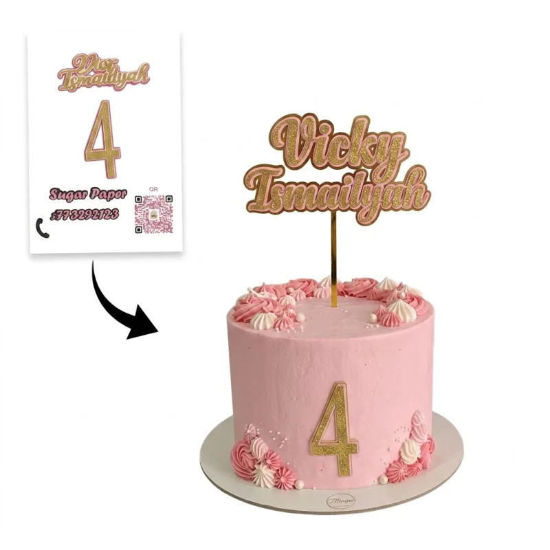 : Cake Topper Prénom Personnalisé & Chiffre Doré Pailleté – Anniversaire Enfant
