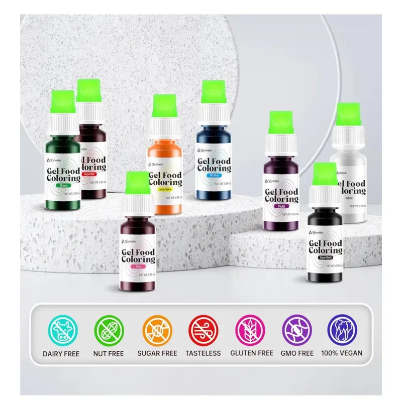 Paquet Colorants Alimentaires Gel 8 couleurs