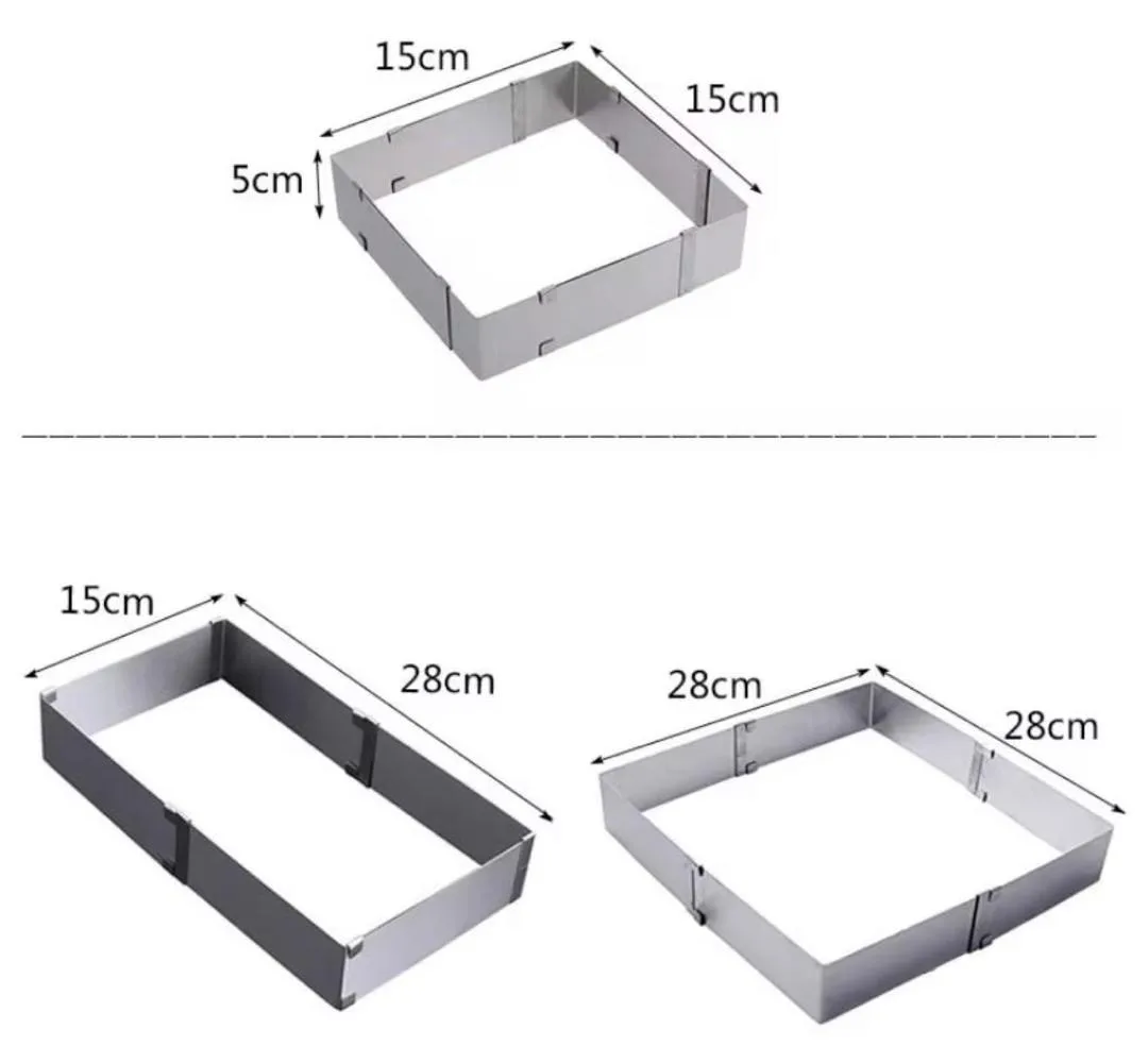 Moule Ajustable en Inox Carré