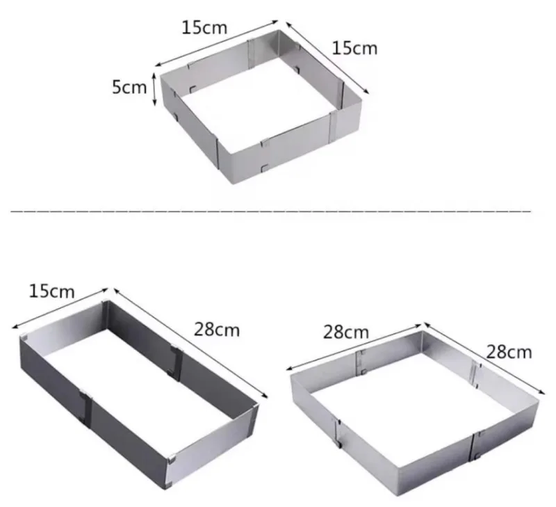 Moule Ajustable en Inox Carré