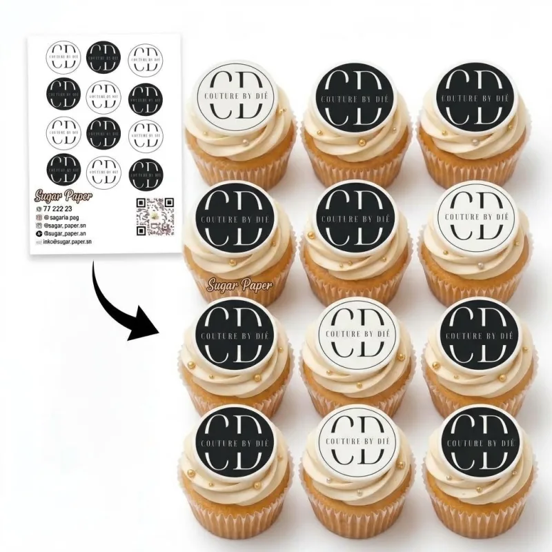 12 disques photo impression comestible Couture By Dié pour cupcakes & biscuits