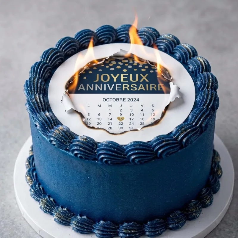 Kit Impression Comestible Burn-Away Cake – Calendrier & Message Personnalisé avec papier azyme etpapier sucre