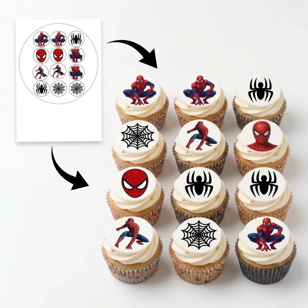12 disques Spider-Man pour cupcakes & biscuits
