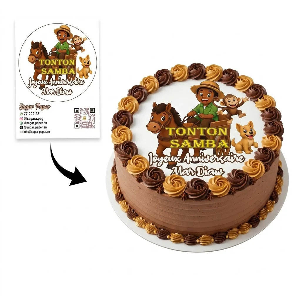 Photo Impression Comestible Personnalisée avec Photo et Texte (A4 et A3)